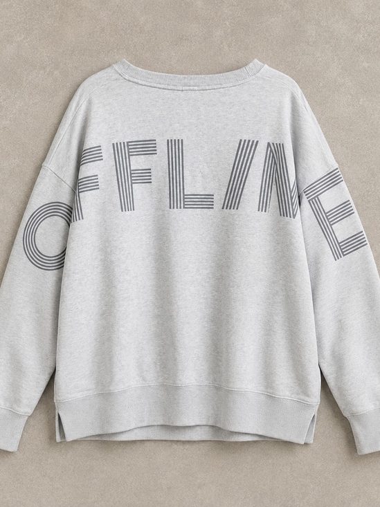 aerie Tops - OFFLINE By Aerie Women's L Gray Oversized Graphic Crewneck Sweatshirt